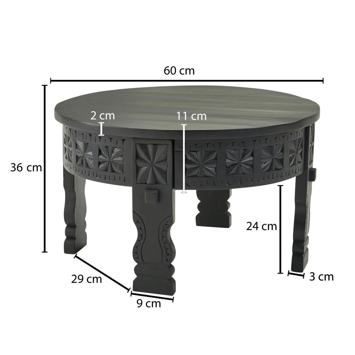 Konferenčný stolík WOHNLING čierny - čierna, Modern, drevo (60/60/36cm) - MID.YOU