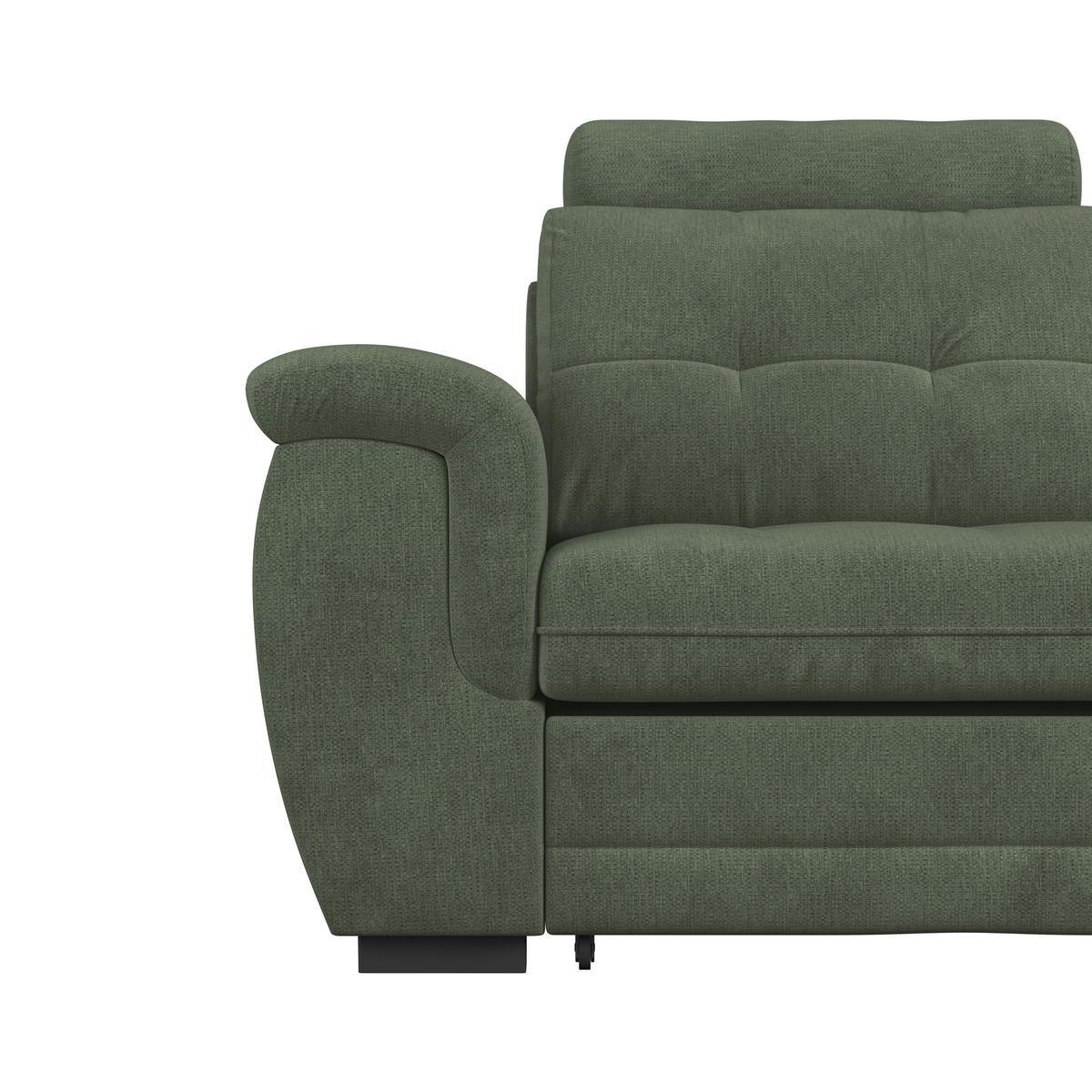 Ecksofa mit Schlaffunktion Falco new Grün 251x183 cm - Schwarz/Grün, KONVENTIONELL, Textil (251/183cm) - Ondega