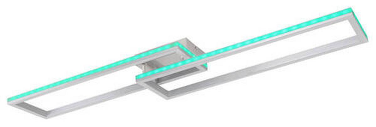 Led-deckenleuchte 67209-45d - Silberfarben/Opal, Design, Kunststoff/Metall (119,5/25,5/10cm) - Globo