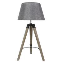 TISCHLEUCHTE 41-31150 - Grau, Natur, Holz/Textil (35/35/68cm)