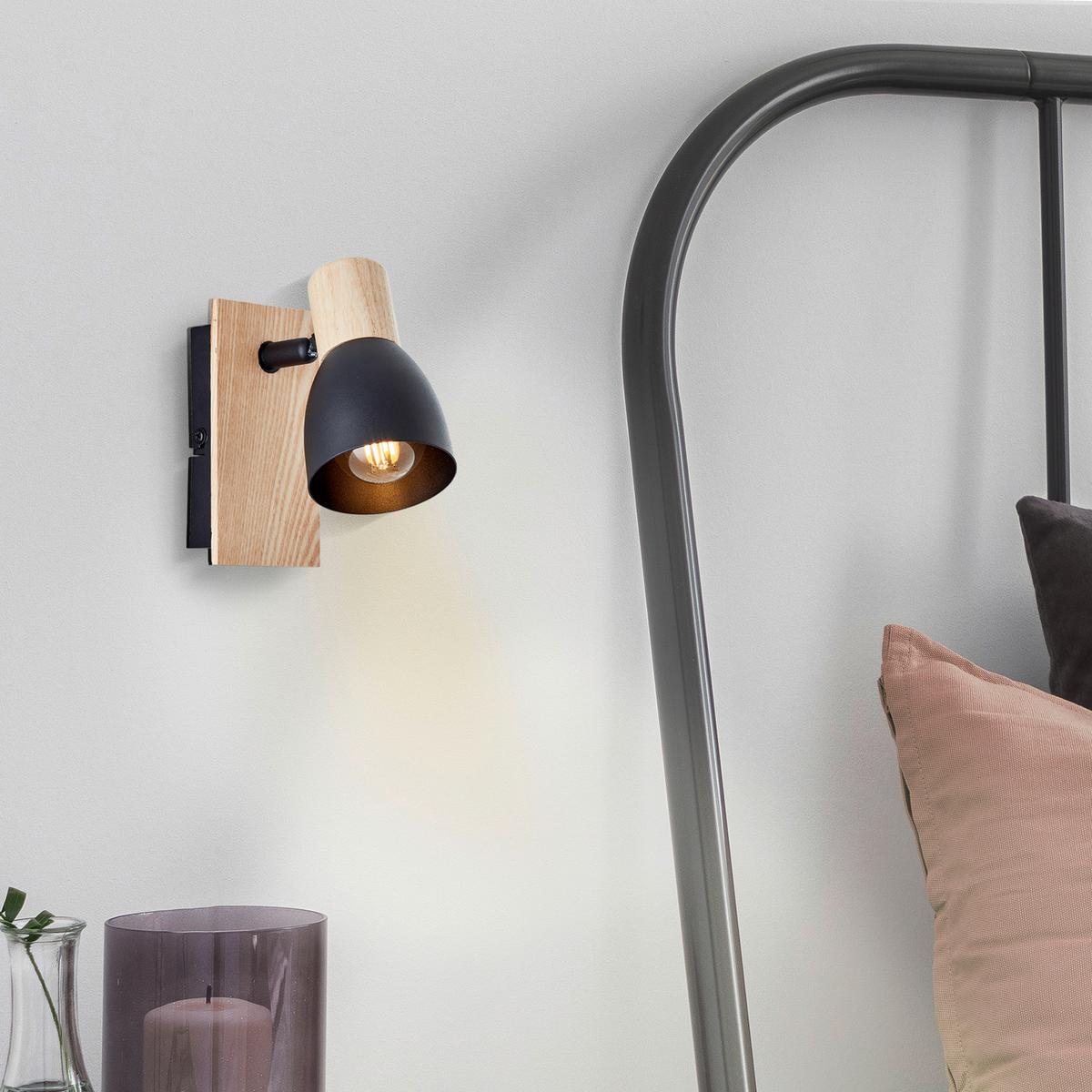 Strahler 99710/76 Daintree - Schwarz/Naturfarben, Basics, Holz/Metall (14/7cm) - Brilliant