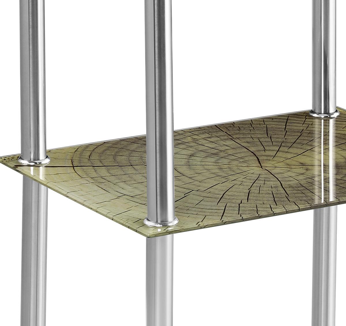 Regal mit Glasfächern Bedruckt Glare B 40cm, Edelstahl/Braun - Edelstahlfarben/Braun, MODERN, Glas/Metall (40/70/30cm) - Luca Bessoni