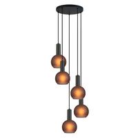 Hängeleuchte Karla - Schwarz/Grau, KONVENTIONELL, Glas/Metall (42/120cm) - James Wood