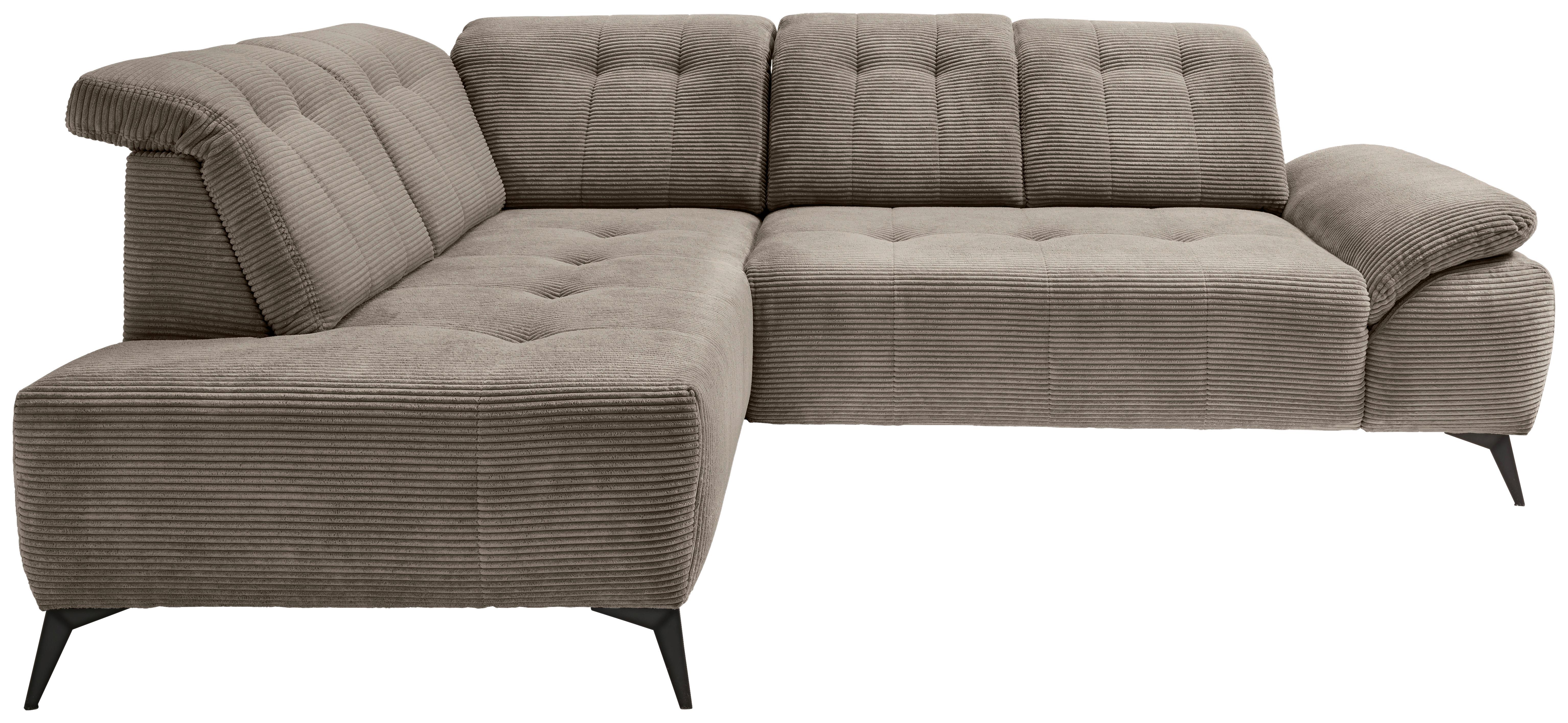 ECKSOFA Fiore, Graubraun S: 200x272 cm - Graubraun/Schwarz, MODERN, Textil (200/272cm) - Livetastic