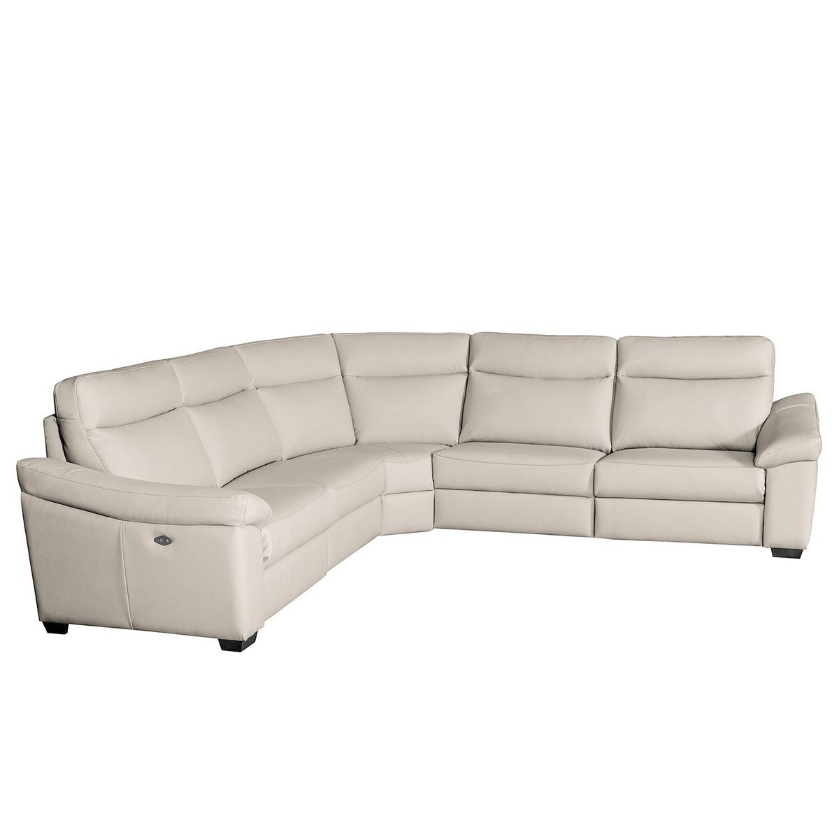 Ecksofa Dakar Grau B: 299x299 cm - Schwarz/Grau, Design, Leder (299/299cm) - Livetastic