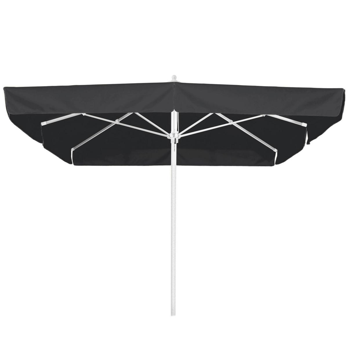 Ampelschirm Quadro LxBxH: 300x295x300 cm Schwarz - Silberfarben/Schwarz, Basics, Textil/Metall (300/295/300cm) - Schneider