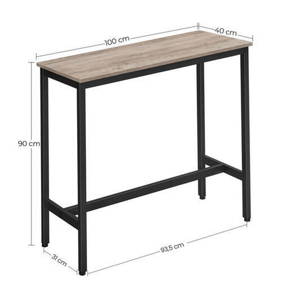 Bartisch Vasagel 100x40x90 cm Braun, Schwarz - Schwarz/Braun, Trend, Holzwerkstoff/Metall (100/40/90cm) - Boxxx