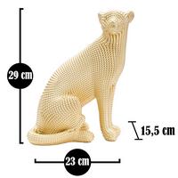 Skulptur Leopard Gold B: 23 Cm - Goldfarben, Basics, Kunststoff (23/29/15.5cm)