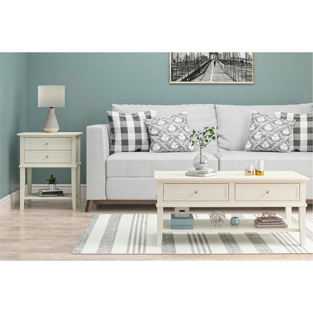 Couchtisch Franklin Weiß B: 103 cm - Weiß, Design, Holzwerkstoff (103/46/52cm) - MID.YOU