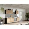 Küchenzeile Turin ohne Geräte 240 cm Graphitfarben/Eichef. - Eiche Wotan/Graphitfarben, Design, Holz/Holzwerkstoff (240cm) - Held