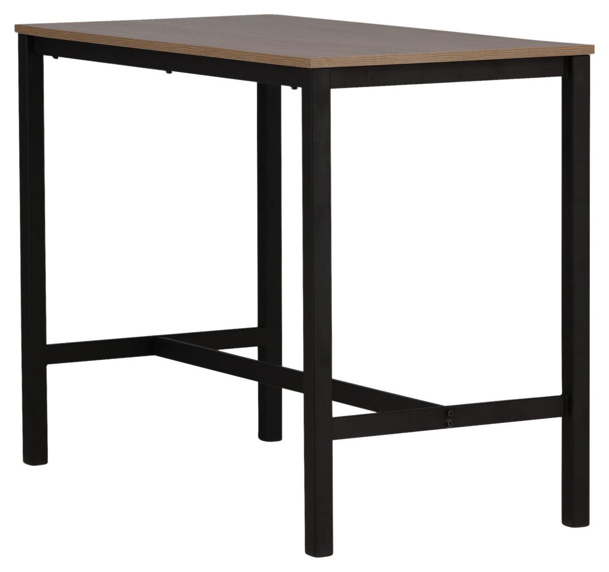 Bartisch Camden - Walnussfarben/Schwarz, Design, Holzwerkstoff/Metall (120/60/90cm) - Livetastic