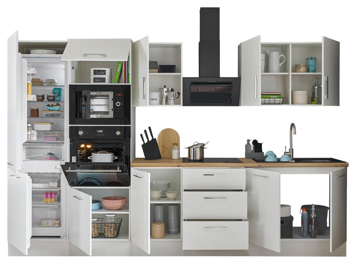 Küchenblock Turin Weiß/Eiche Dekor B: 330 cm - Weiß/Eiche Artisan, Basics, Holzwerkstoff (330cm) - MID.YOU