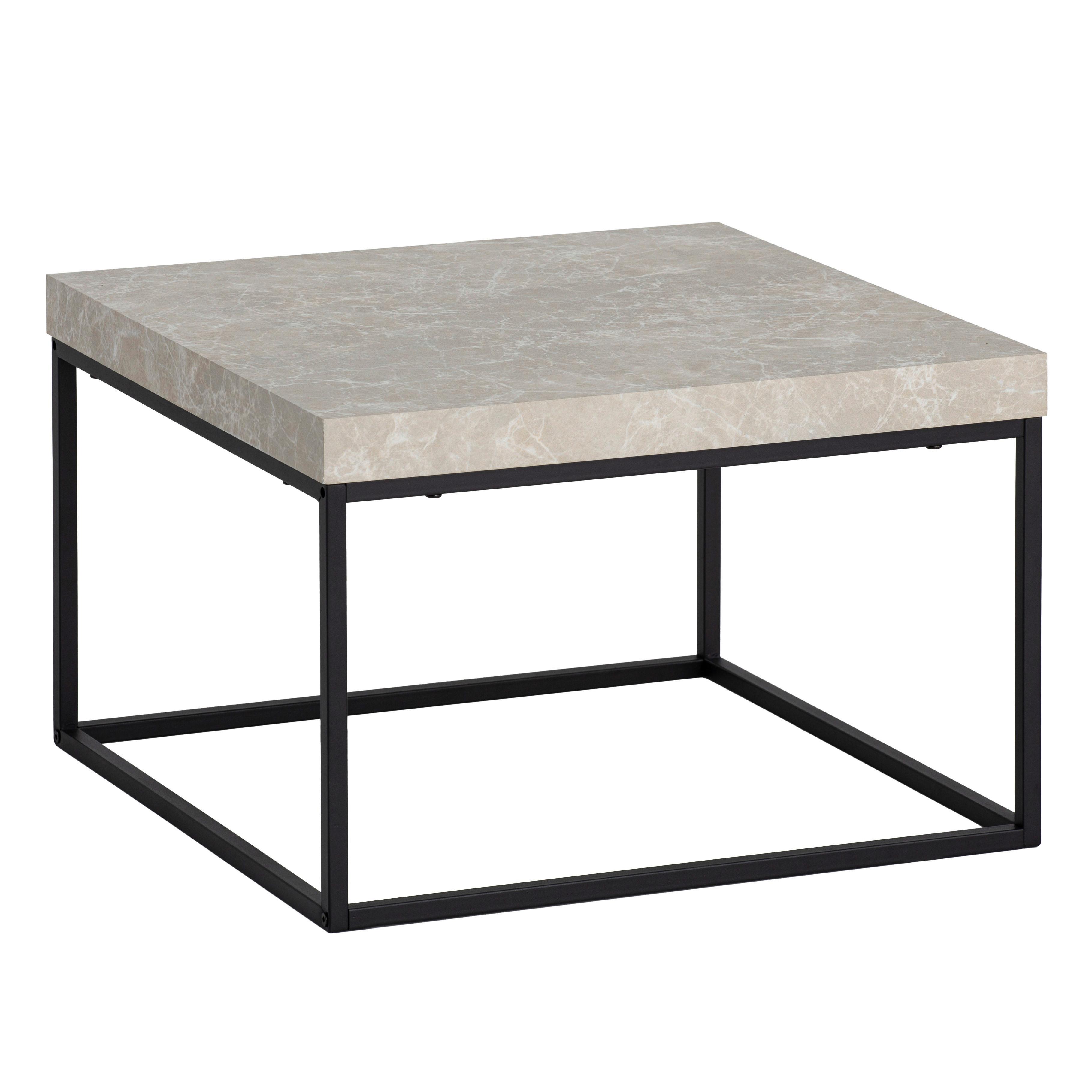 Couchtisch Sandfarben L: 60 Cm - Sandfarben/Schwarz, Design, Holzwerkstoff/Metall (60/60/38cm) - Livetastic