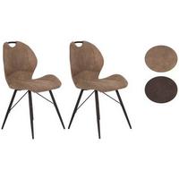 Schalenstuhl Kate S Schlammfarben 2er-Set - Schlammfarben/Schwarz, MODERN, Textil/Metall (50/86/56cm) - MID.YOU