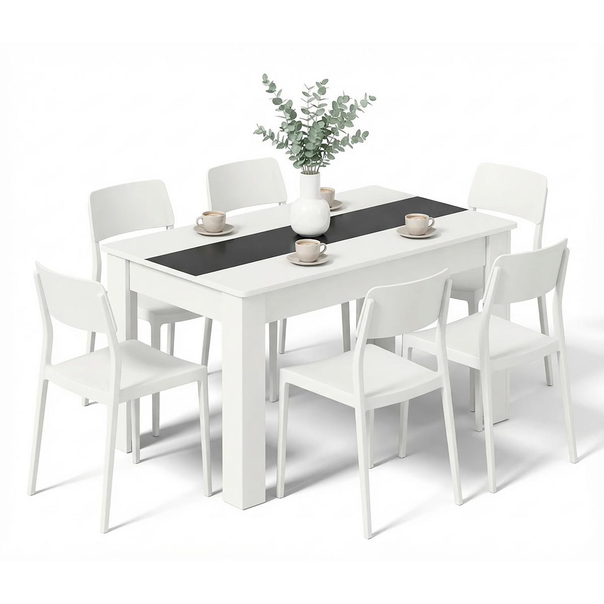 Esstisch Disalo Anthrazit/Weiß L: 140cm - Anthrazit/Weiß, MODERN, Holzwerkstoff (140/80/75cm) - MID.YOU
