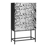 VYSOKÁ KOMODA MARLENE - čierna/farba ušľachtilej ocele, Design, kov/kompozitné drevo (80/140/40cm) - Mömax