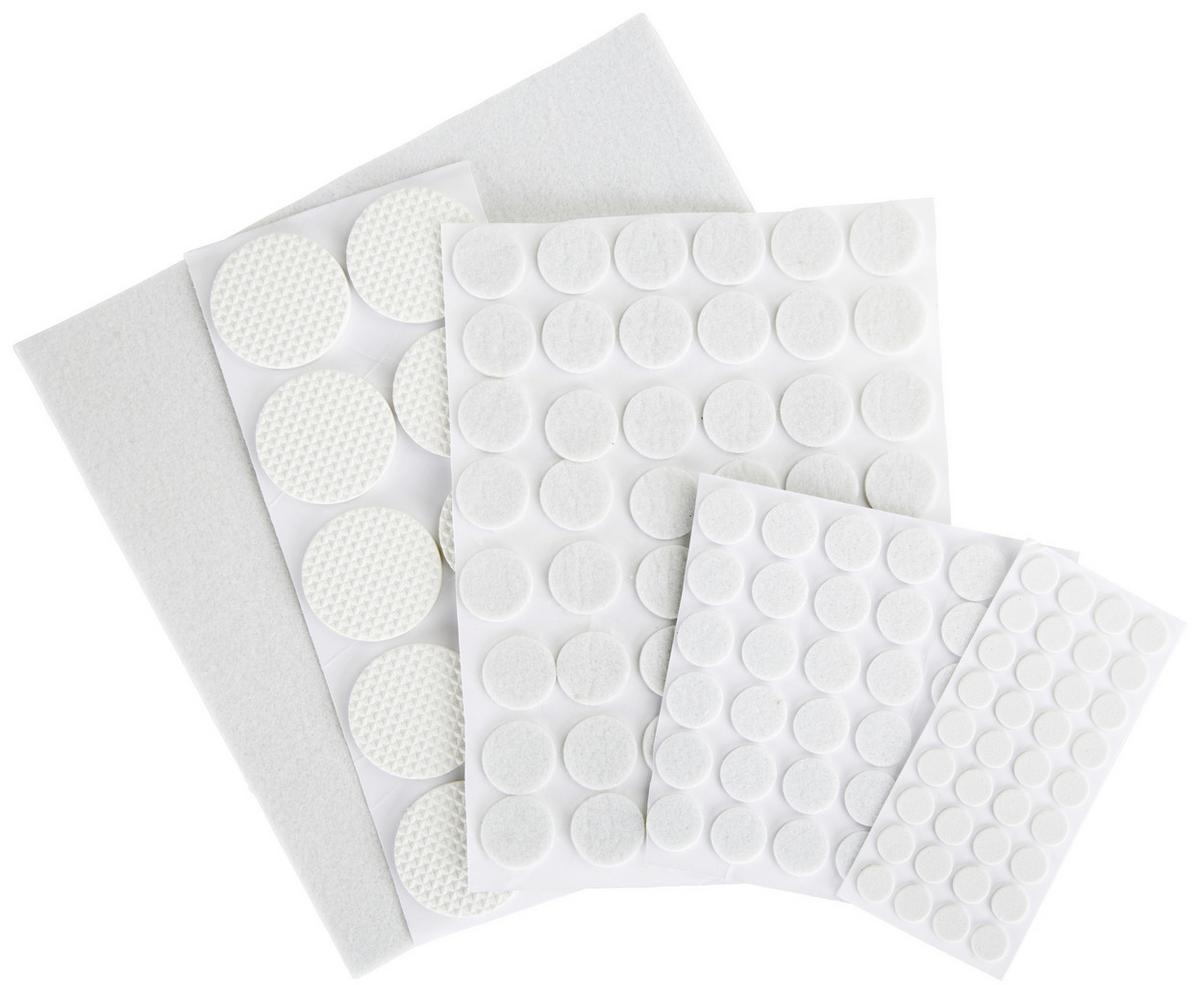 Filzgleiter-set 20x20 Cm 131--Teilig, Weiß Selbstklebend - Weiß, KONVENTIONELL, Kunststoff/Textil
