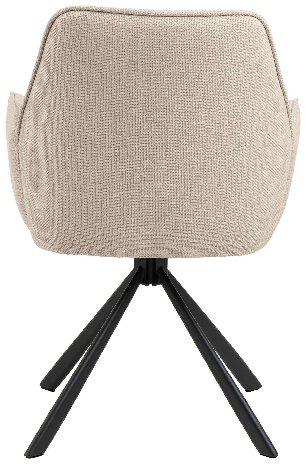 Židle s područkami GLENDA otoční,béžová - černá/béžová, Trend, kov/textil (61/88,5/63cm) - MID.YOU