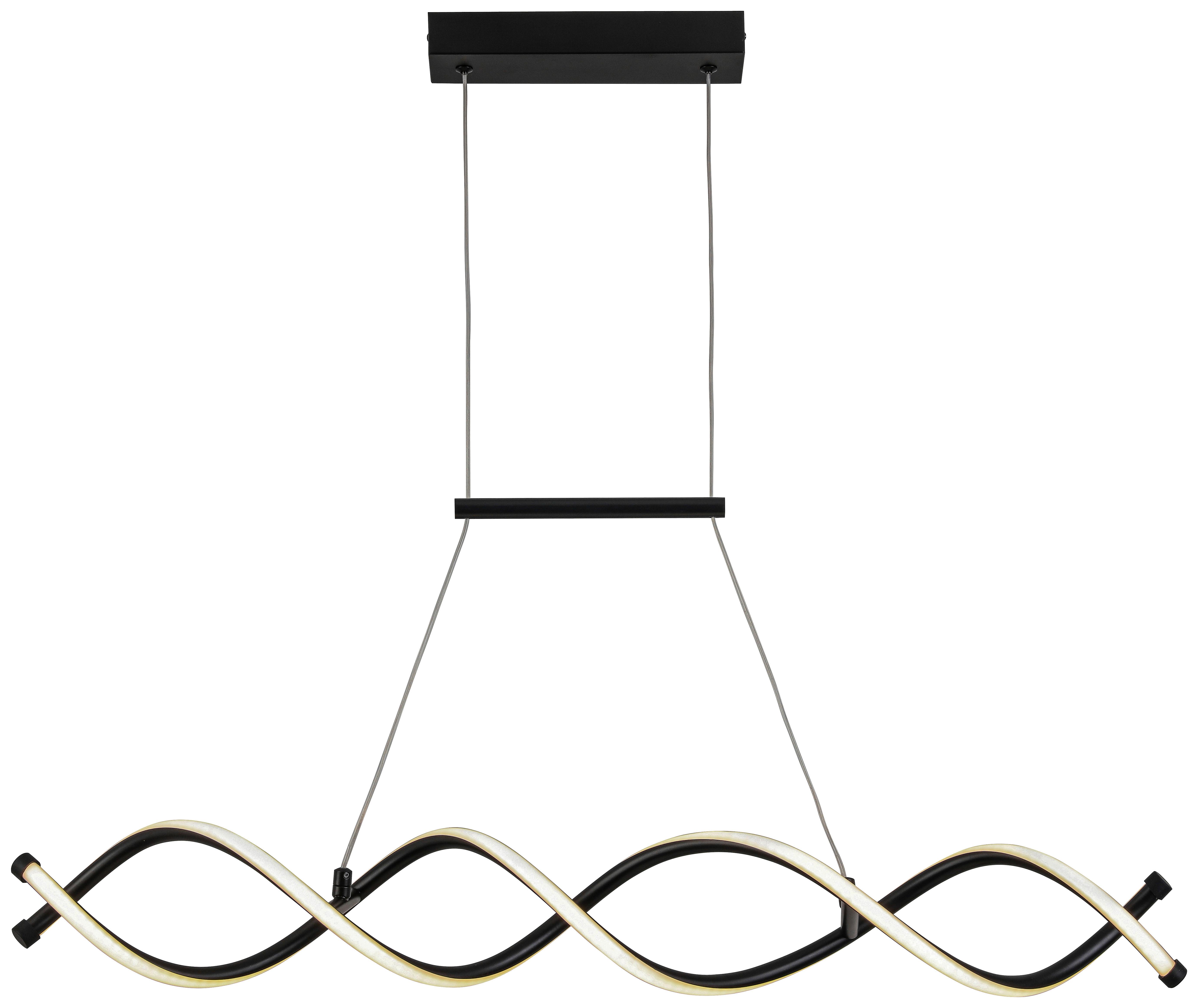 Led Függőlámpa Solea - fekete, Modern, műanyag/fém (88/120cm) - Luca Bessoni