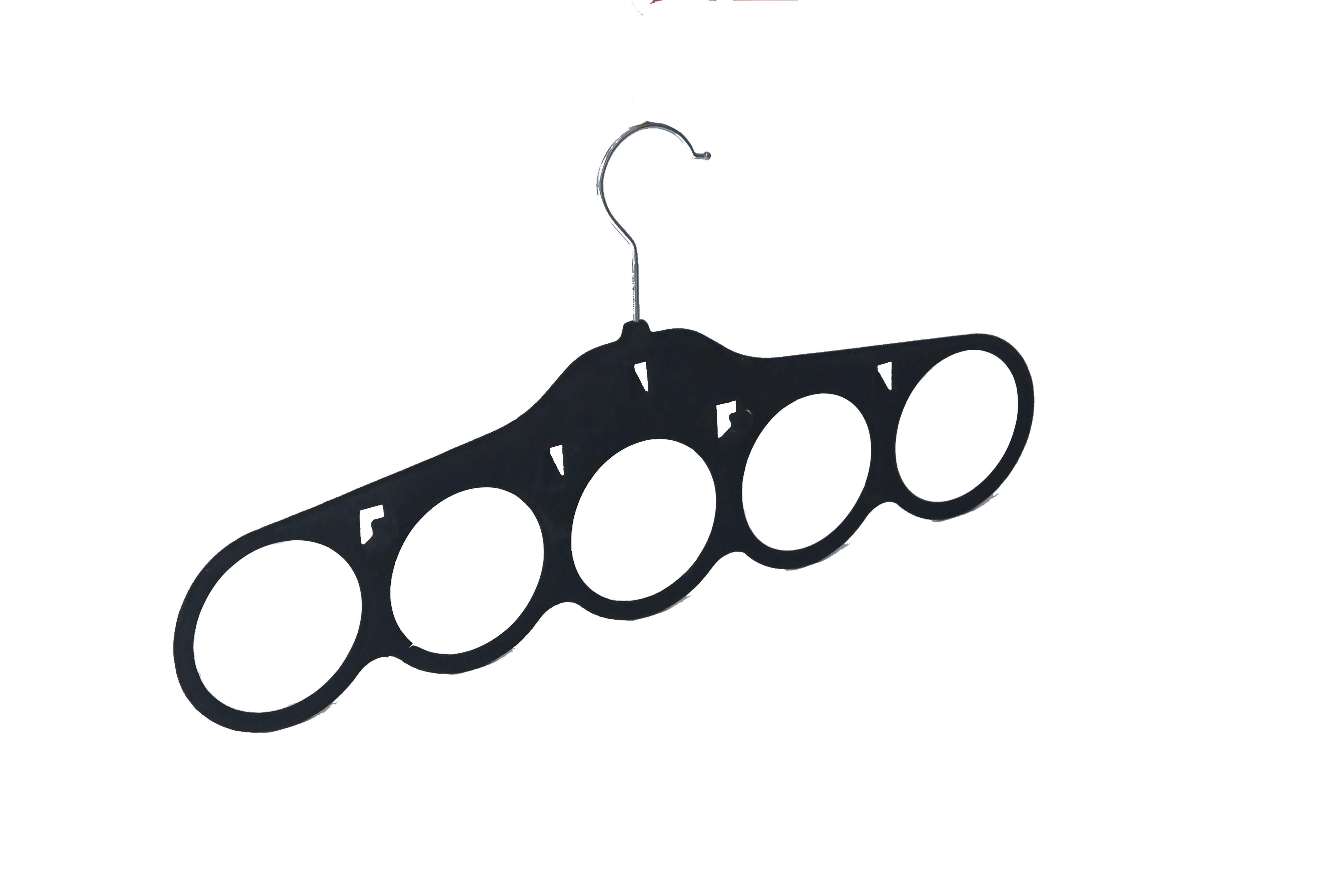 VEŠIAK NA ŠATKY A ŠÁLY VELVET - čierna, Modern, kov/textil (41/21/0,5cm) - Modern Living