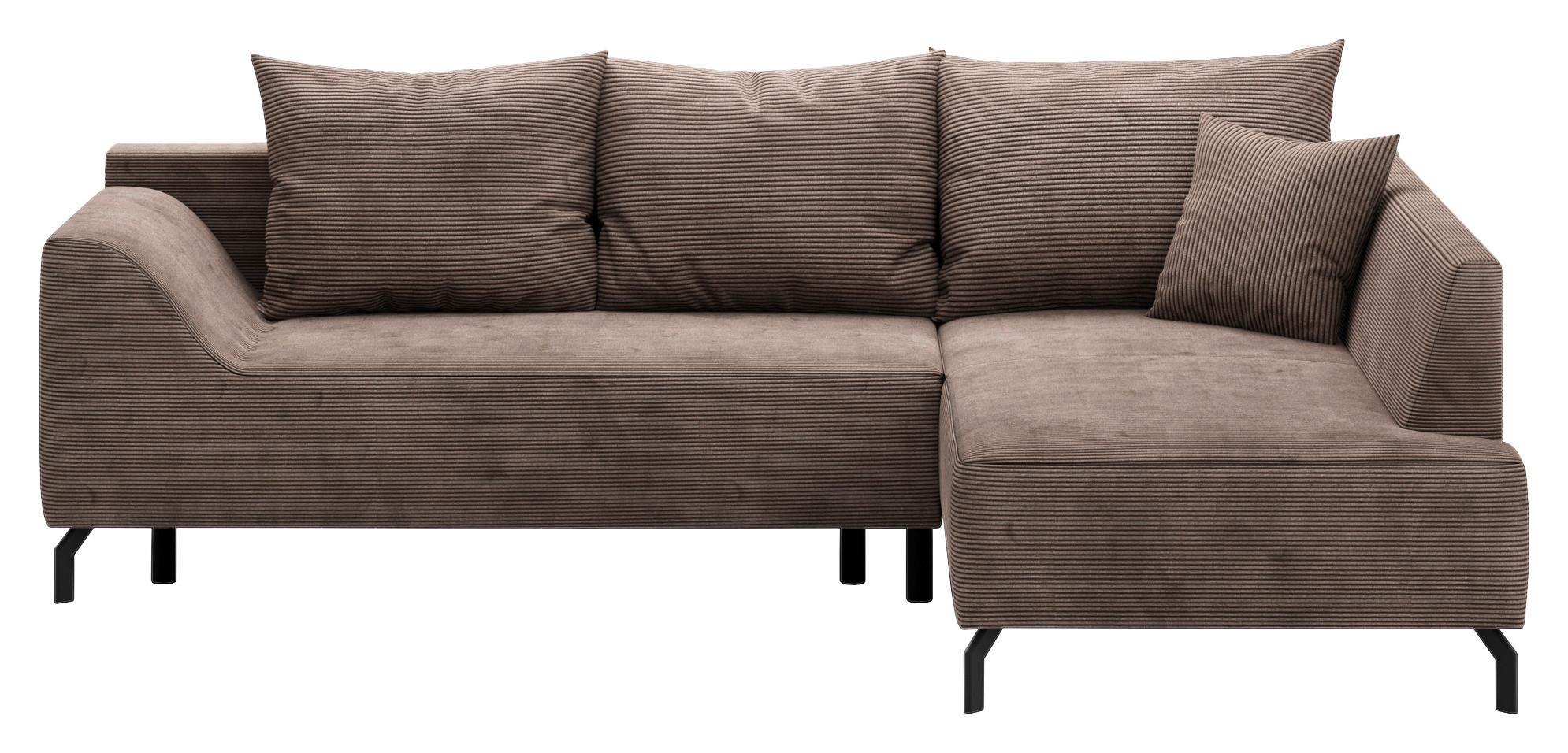 Eckschlafsofa Asolo Braun S: 273x167 cm - Schwarz/Braun, Design, Textil (273/167cm) - MID.YOU