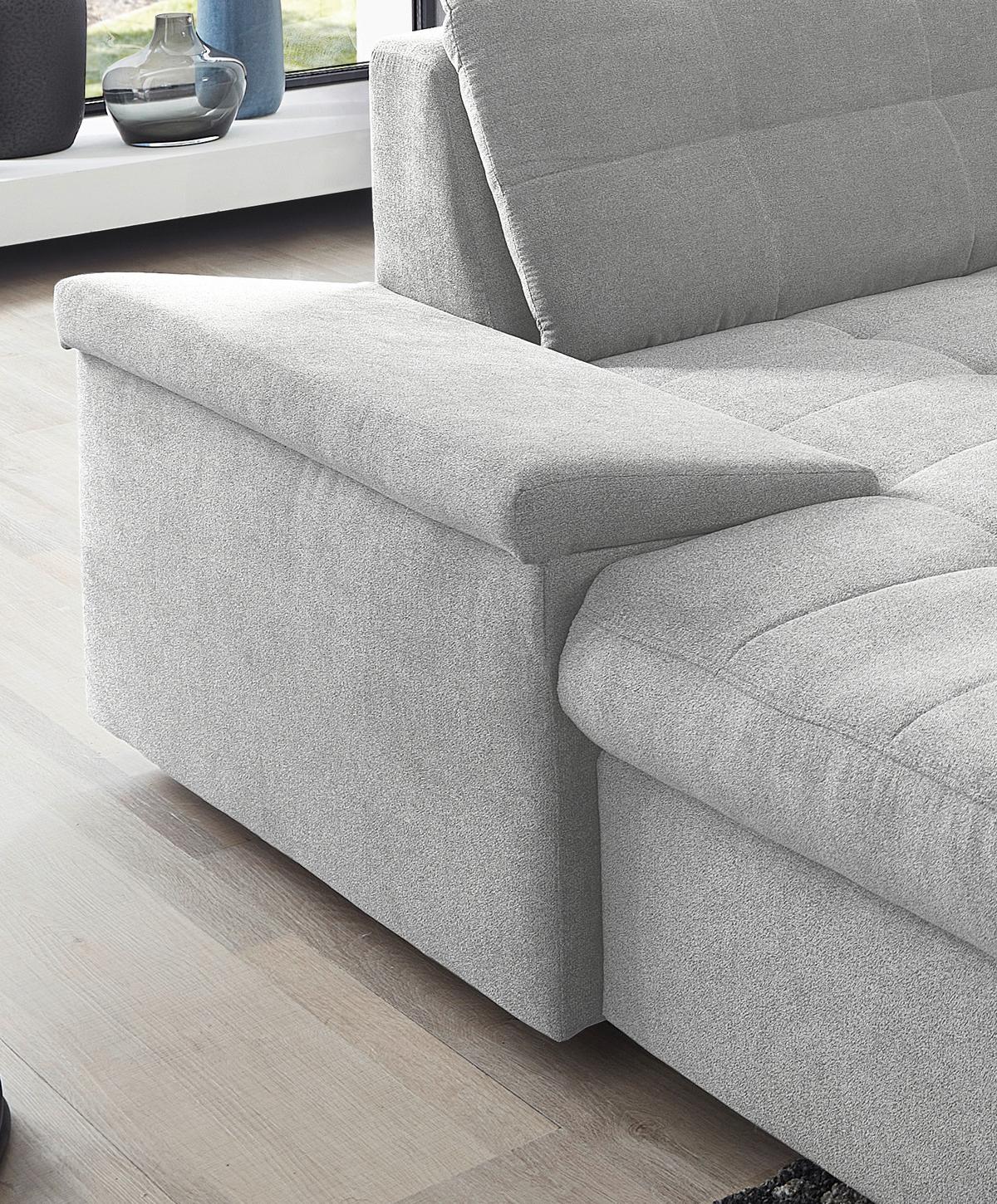 Wohnlandschaft Zira Mit Schlaffunktion Silberfarben - Chromfarben/Silberfarben, Design, Textil (169/330/212cm) - Livetastic