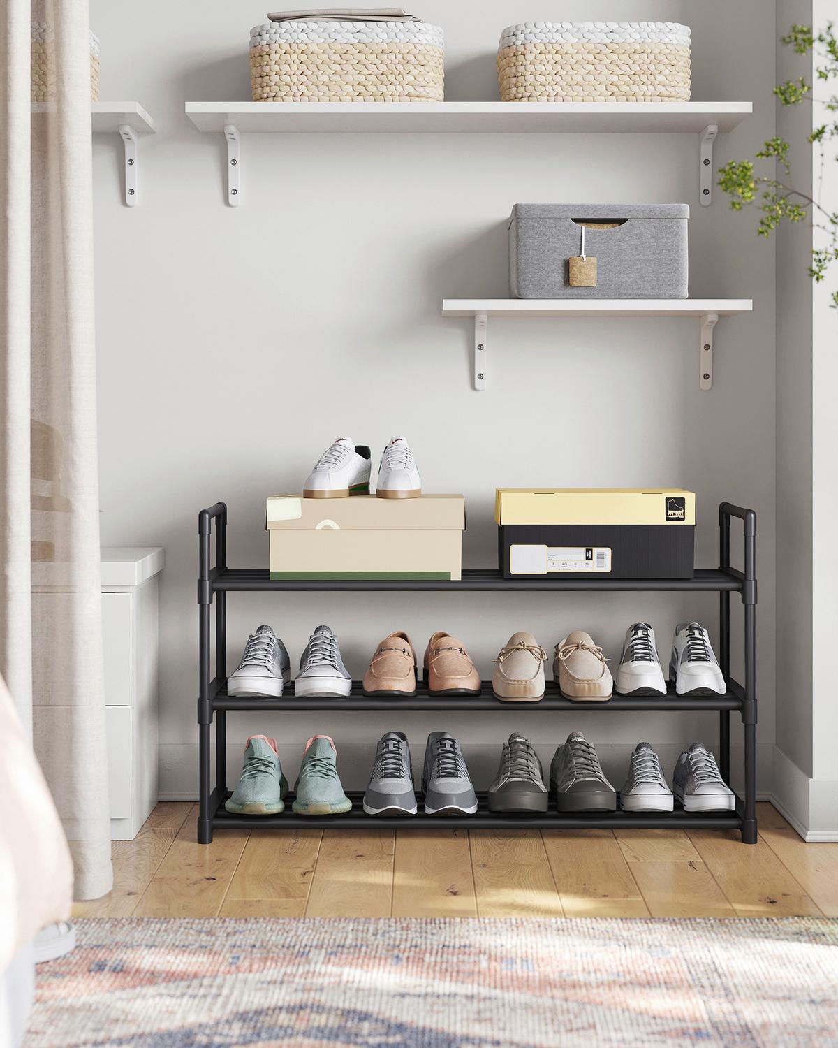 Regál na topánky čierny - čierna, Trend, kov/plast (92/54/30cm) - Boxxx