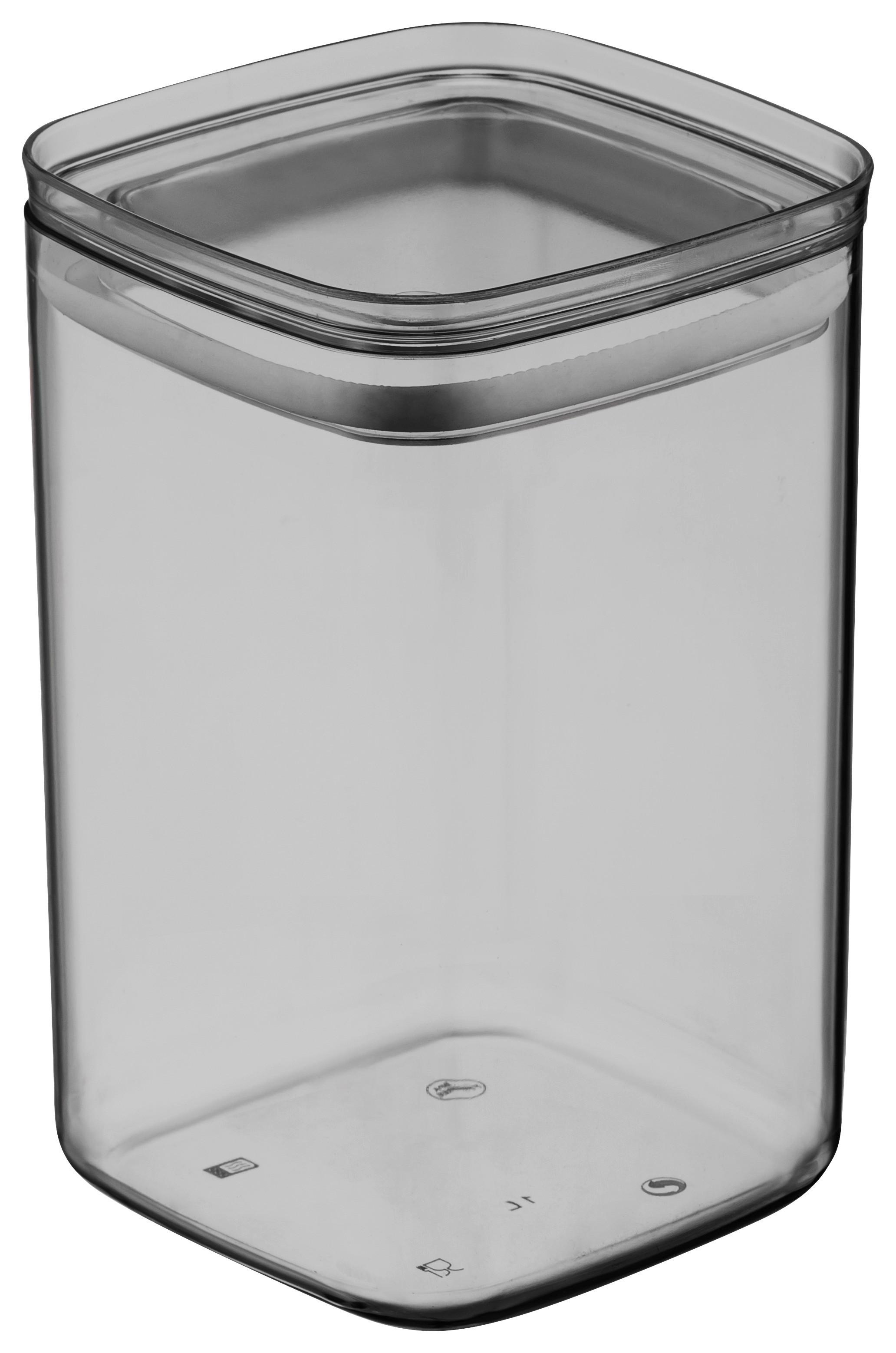 Dóza na potraviny Blacky, 1,4l - číra/čierna, Modern, plast (9,5/15,5/9,5cm) - Mömax