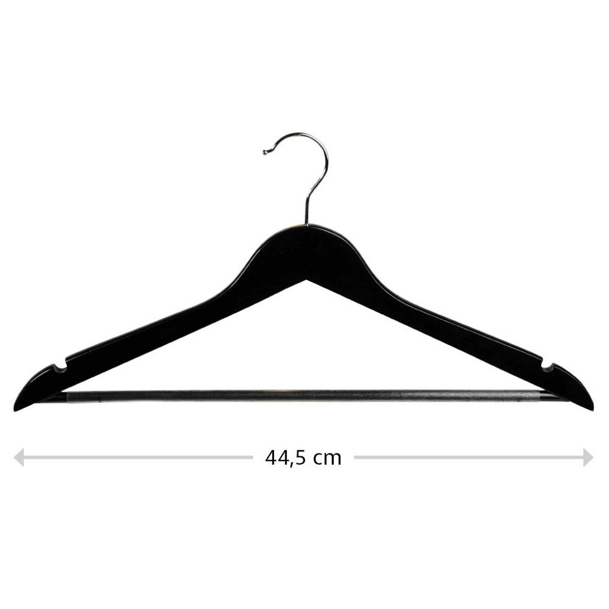 Kleiderbügel Set Schwarz B: 44,5 Cm - Schwarz, Basics, Holz (44.5/10/1,2cm) - Kesper