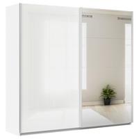 Tolóajtós Szekrény Feldkirch 225/210 Cm - ezüstszínű/magasfényű fehér, Modern, faalapú anyag (225/210/62cm)