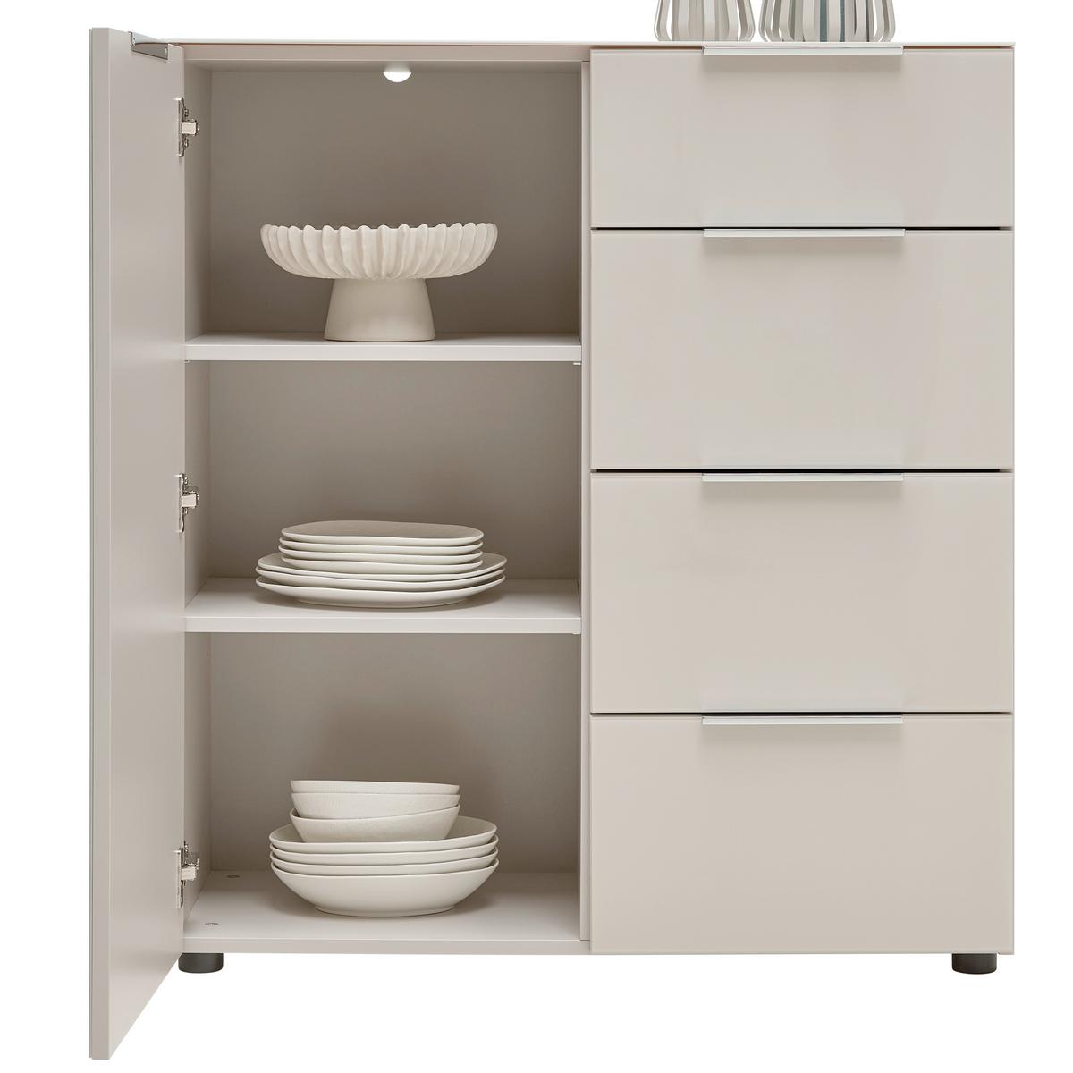 KOMODA SIENA -EXKLUSIV- - černá/kašmírová, Moderní, kov/kompozitní dřevo (90/99/40cm) - Mömax