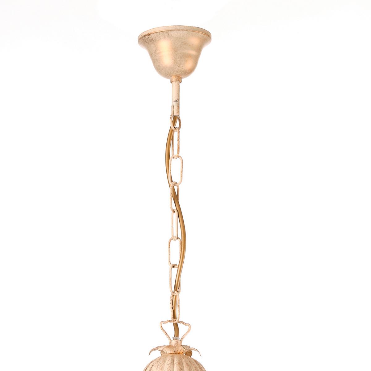 Kronleuchter 4647/3 - Beige/Weiß, Natur, Glas/Metall (40/40/110cm)