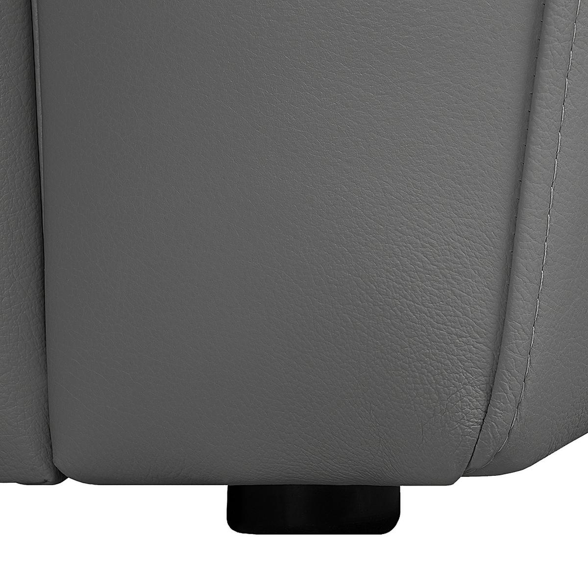 2-Sitzer-Sofa Oslo Beige B: 150 cm - Anthrazit/Schwarz, Design, Leder (150/92/85cm) - Livetastic