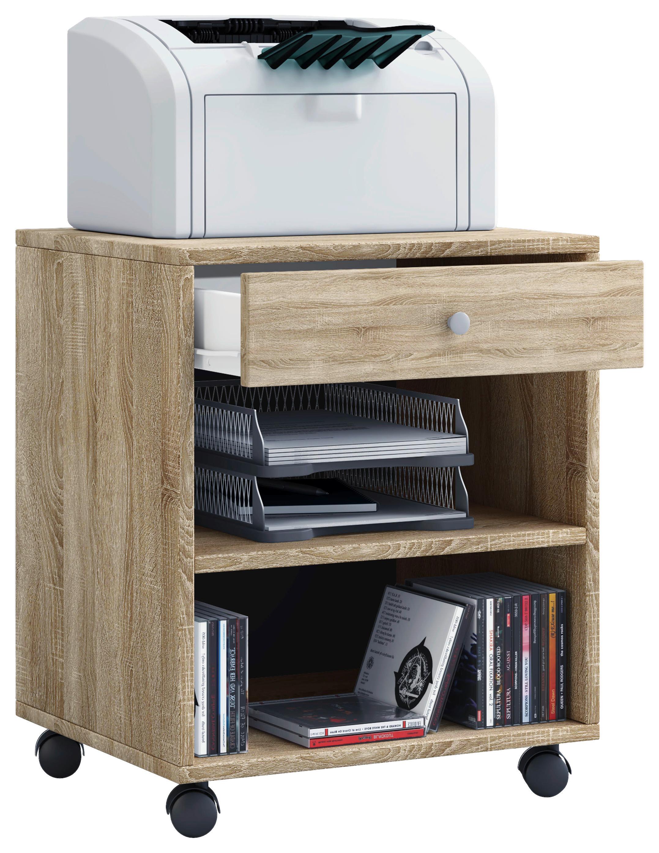 Rollcontainer Eiche Dekor Salda Bht: 45x54x38 Cm - Sonoma Eiche, Basics, Holzwerkstoff/Kunststoff (45/54/38cm) - MID.YOU