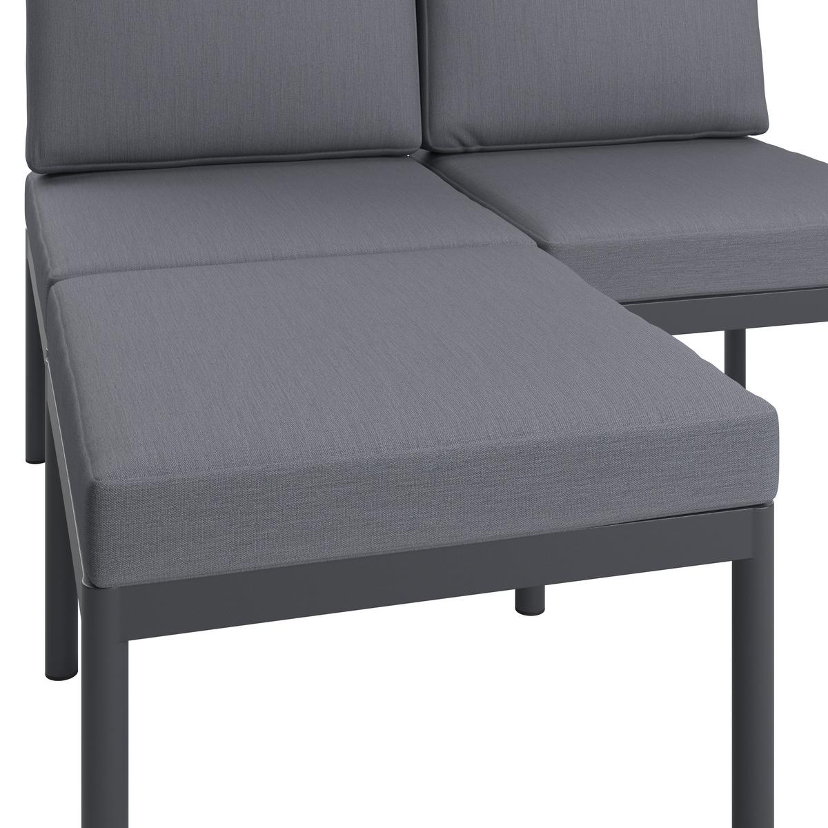 Loungegarnitur Cadiz - Dunkelgrau/Naturfarben, MODERN, Kunststoff/Textil (134/123cm) - Beldano