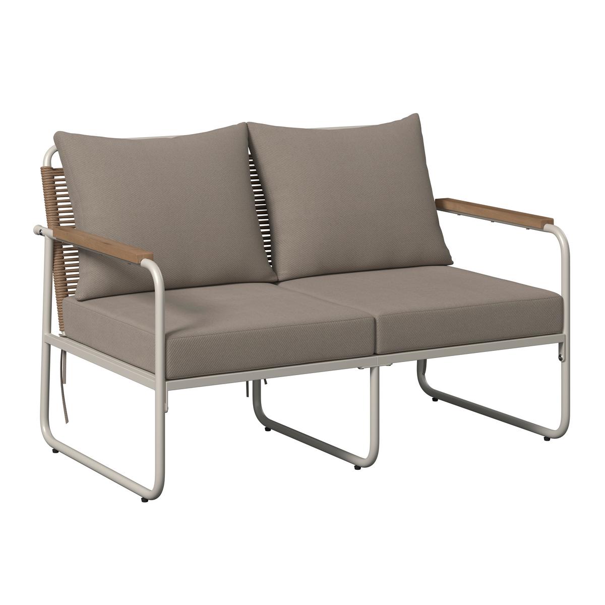 Loungegarnitur Portofino - Creme/Weiß, MODERN, Holz/Kunststoff (77/71/116cm) - Beldano