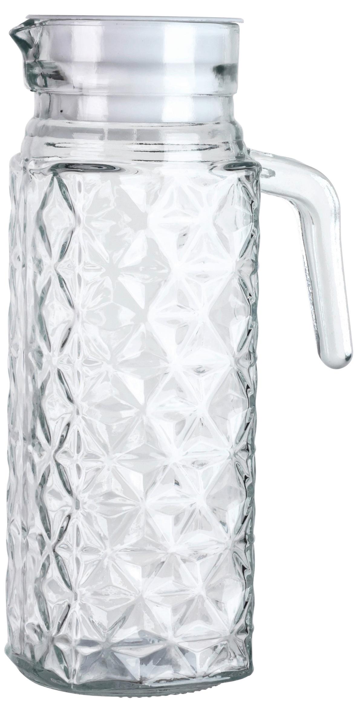 Wasserkaraffe Serjio - Klar/Weiß, Basics, Glas/Kunststoff (8,5/23,3/7,7cm) - Luca Bessoni