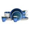 Kombiservice Caldera Blau, Weiß 16--Teilig - Blau/Weiß, Basics, Keramik - Creatable