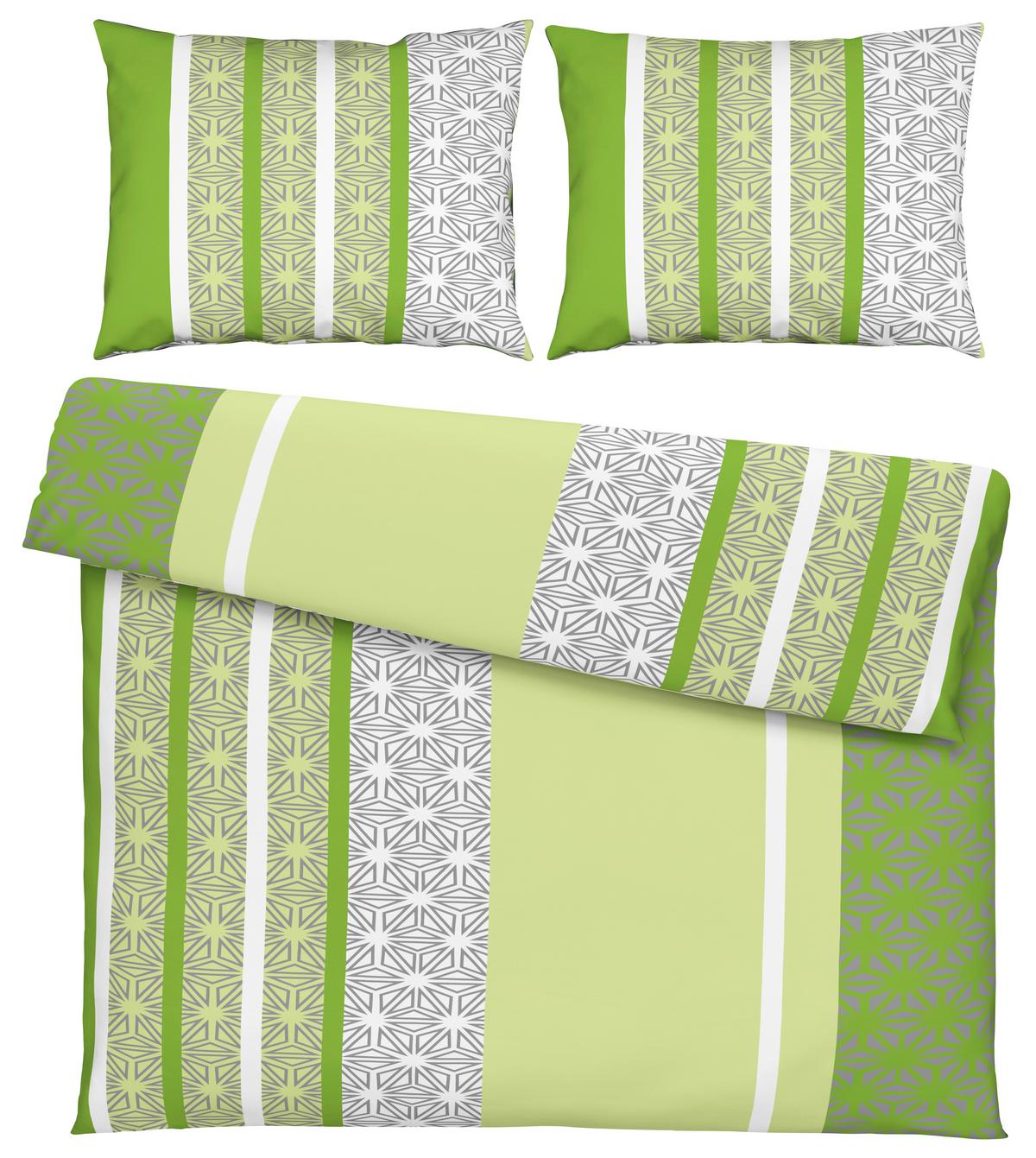 Posteľná bielizeň Sara, 2x70/90 200/220cm - zelená, textil (200/220cm) - Based