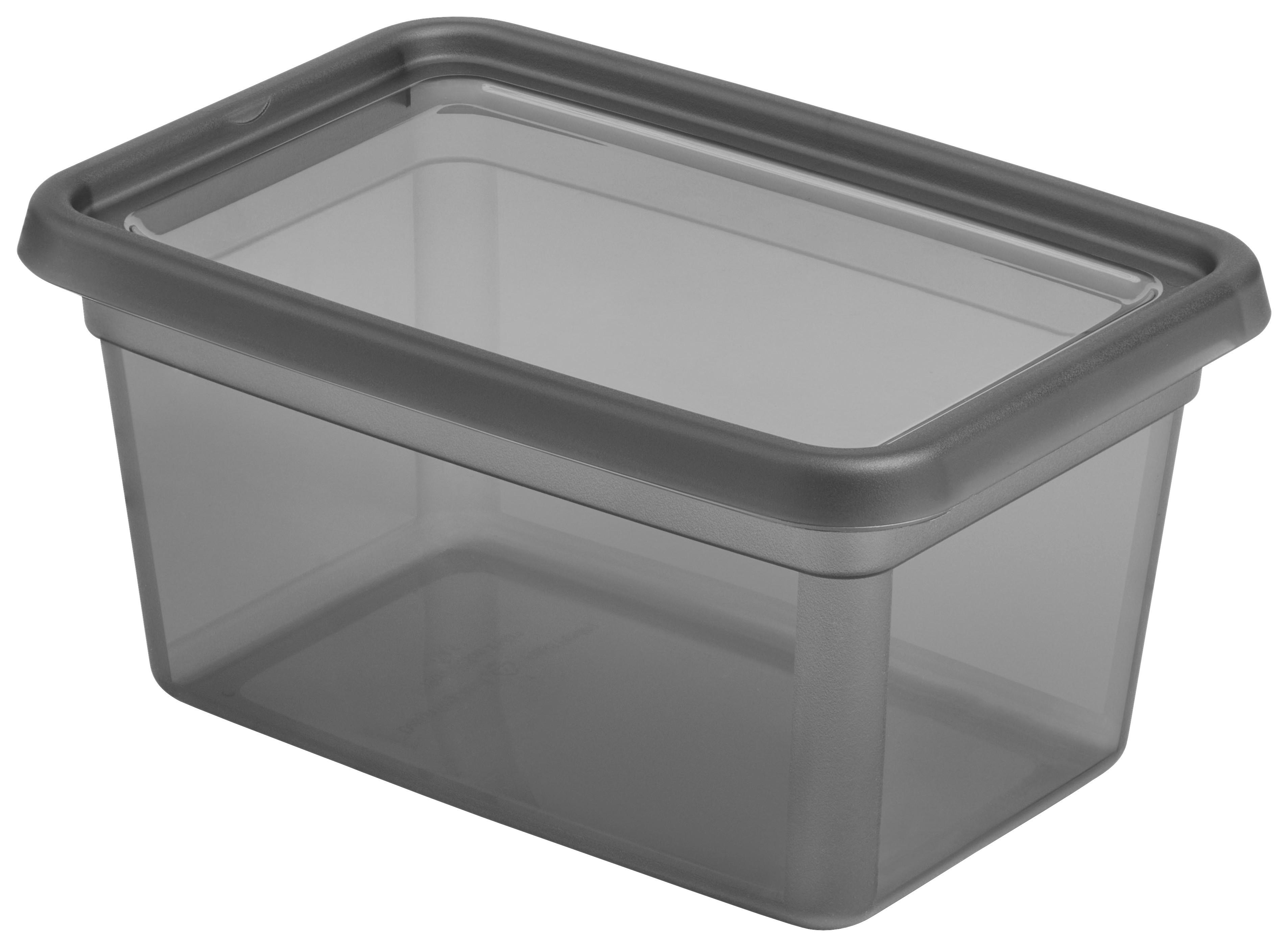 ÚLOŽNÝ BOX BLACKY - CA. 4,5L - priehľadné/čierna, Modern, plast (19/28/14cm) - Mömax