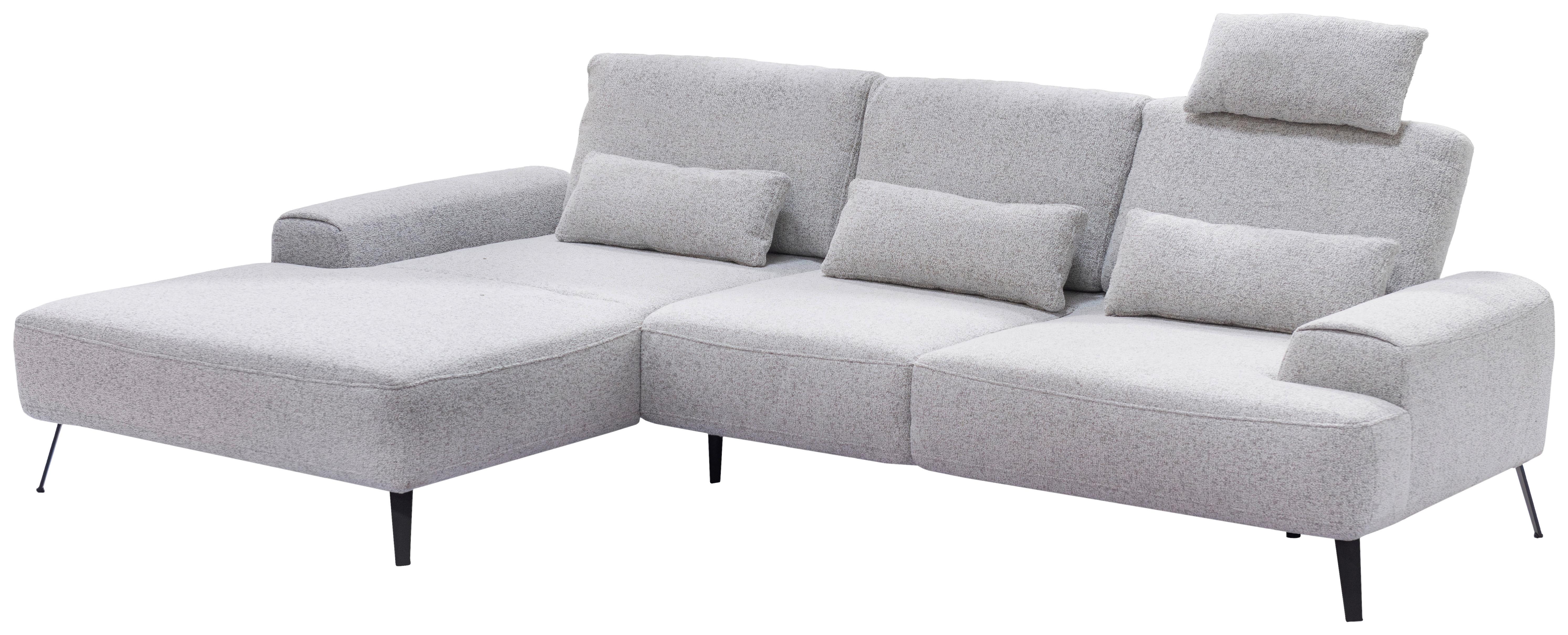Ecksofa Astoria Hellgrau S: 178x305 Cm - Hellgrau/Schwarz, Design, Textil (178/305cm) - Livetastic