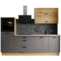 Kuchynský blok BOBBI Bez spotrebičov, šírka 260 cm - čierna/antracitová, Basics, kompozitné drevo/plast (260/210/60cm) - P & B