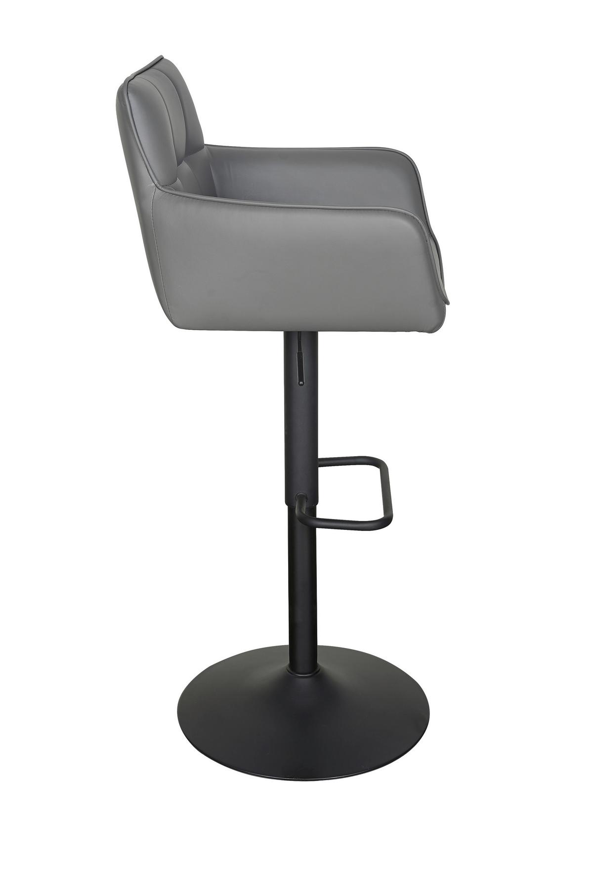 Barhocker Braga Grau B: 54,5 cm - Schwarz/Grau, MODERN, Textil/Metall (54,5/91/113/51,5cm) - Livetastic