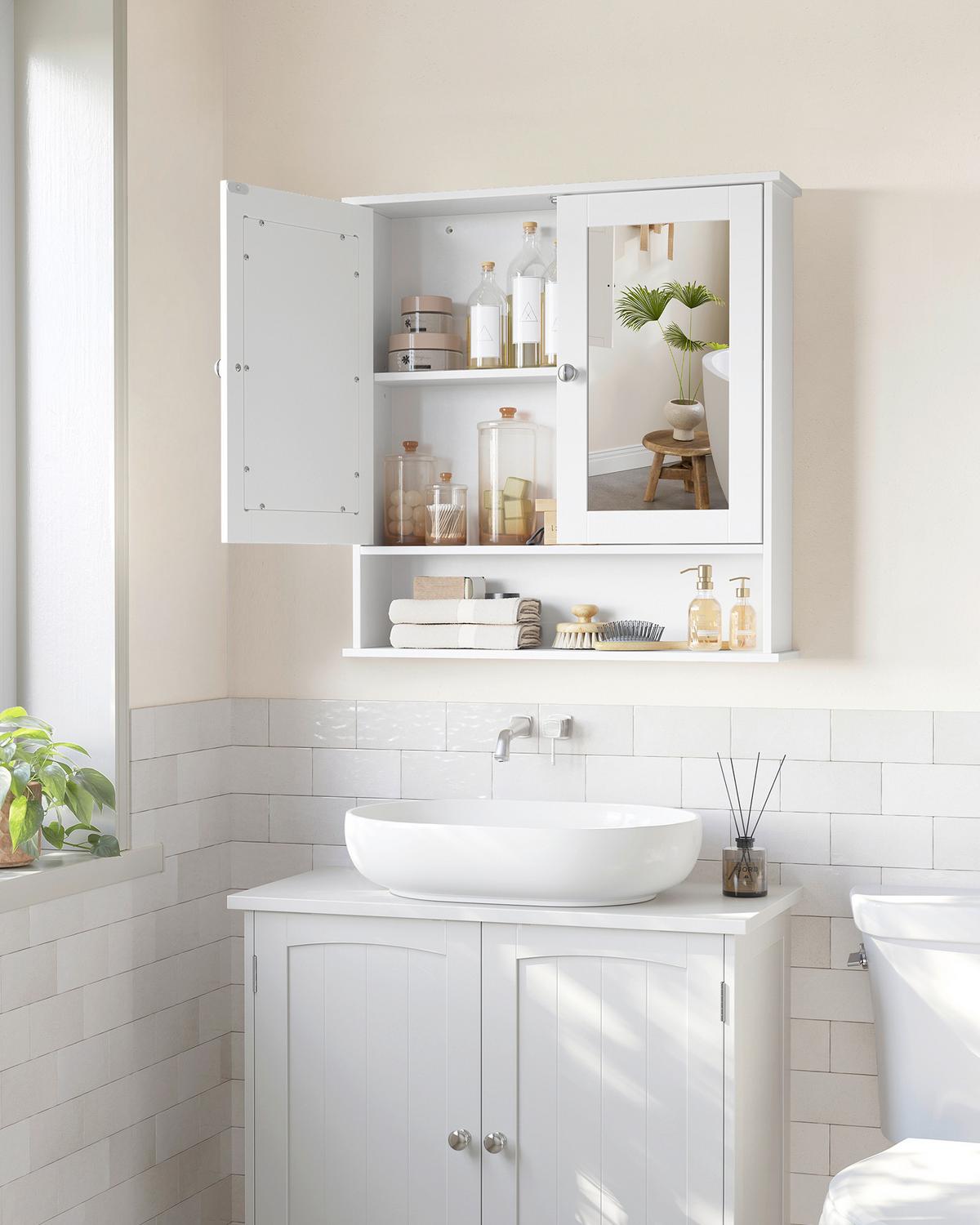 Spiegelschrank Mirror Cabinet - Weiß, MODERN, Glas/Holzwerkstoff (65/75/15cm) - MID.YOU