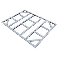 Fundamentrahmen 175x234cm, Stahl, Wetterfest - Silberfarben, Basics, Metall (175/2/234cm)