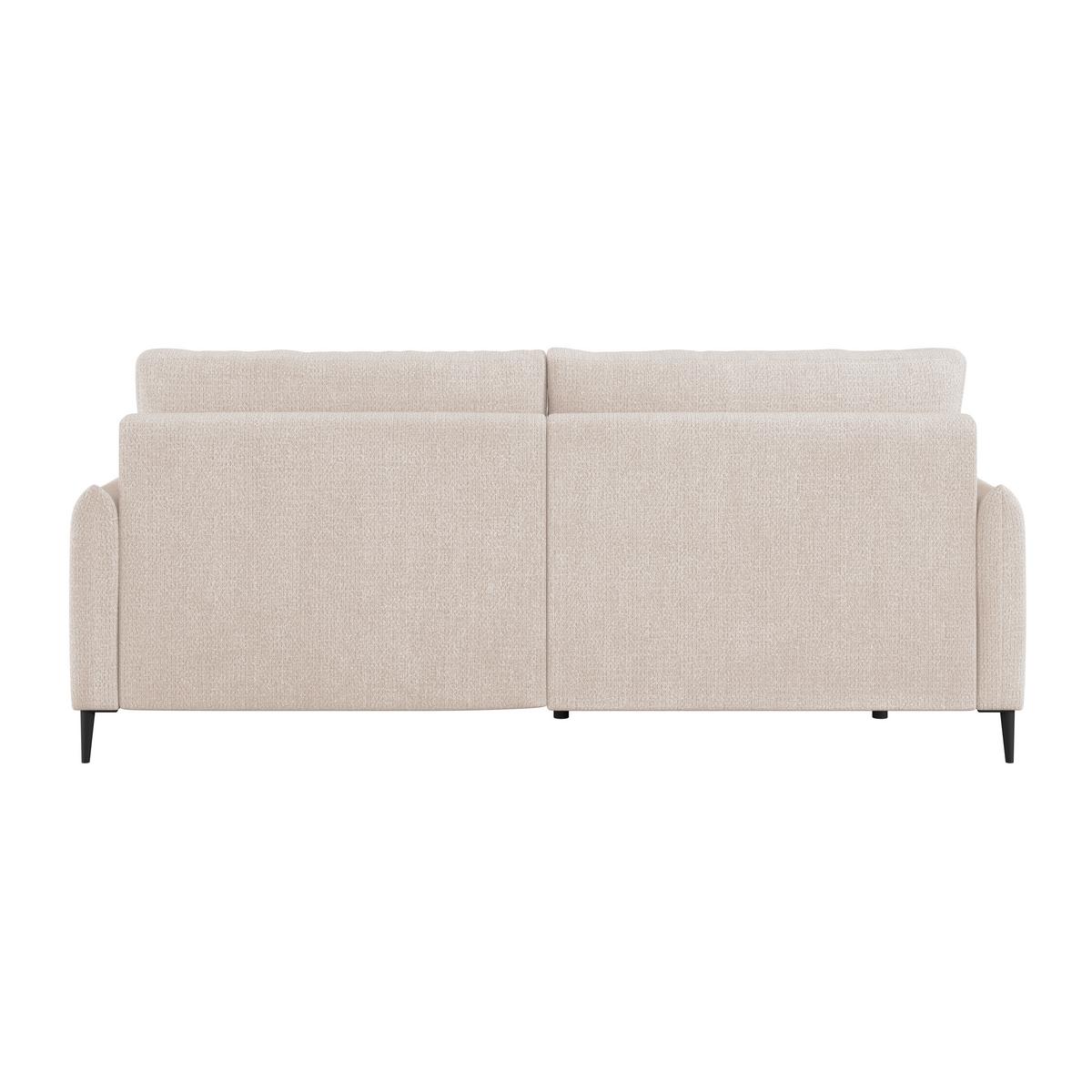 Ecksofa Polis Webstoff creme, 221x142cm - Creme/Schwarz, Trend, Textil (221/142cm) - Ondega