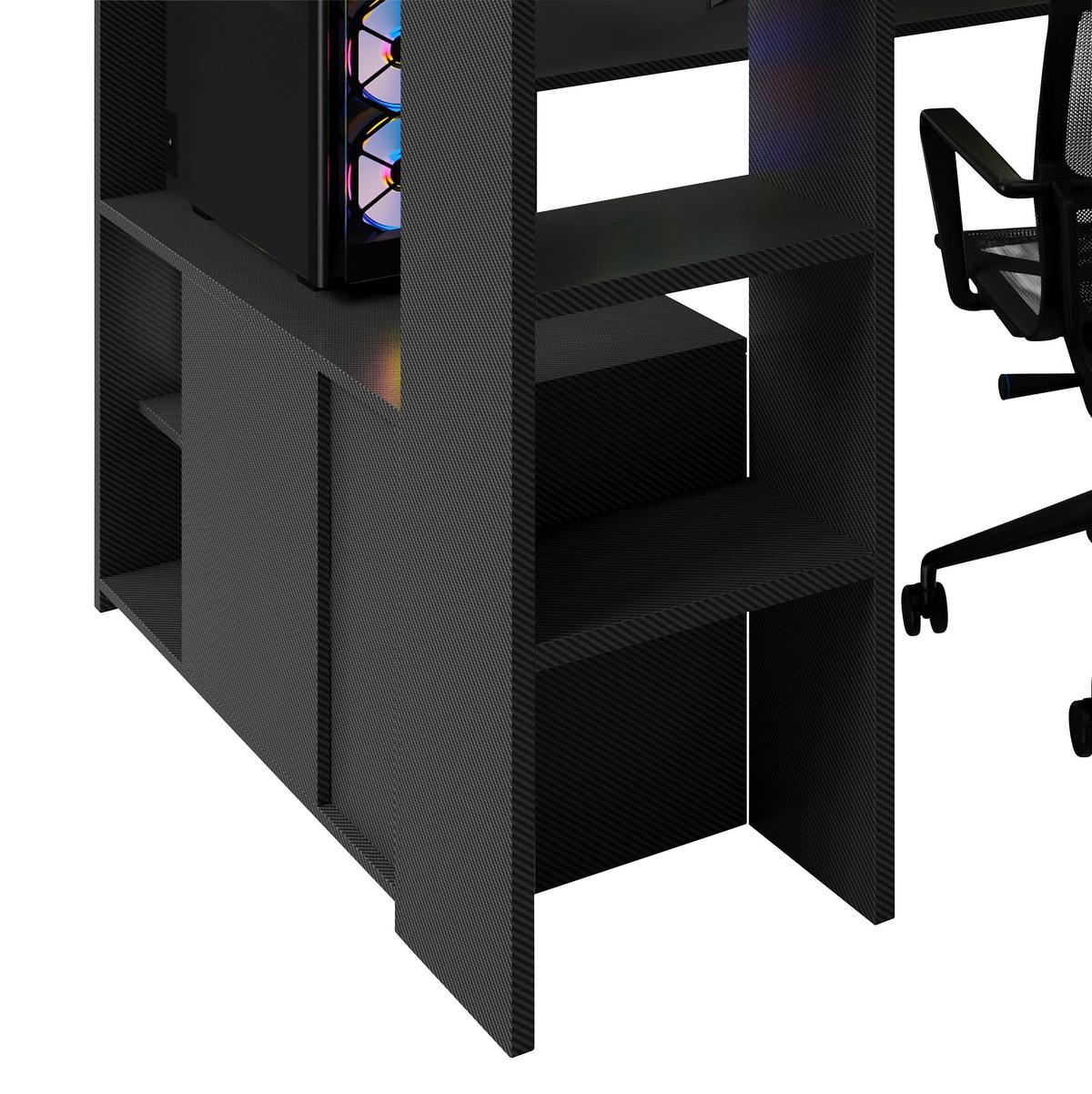 Hochbett Minecraft - Schwarz, MODERN, Holz/Holzwerkstoff (90/200cm) - Minecraft