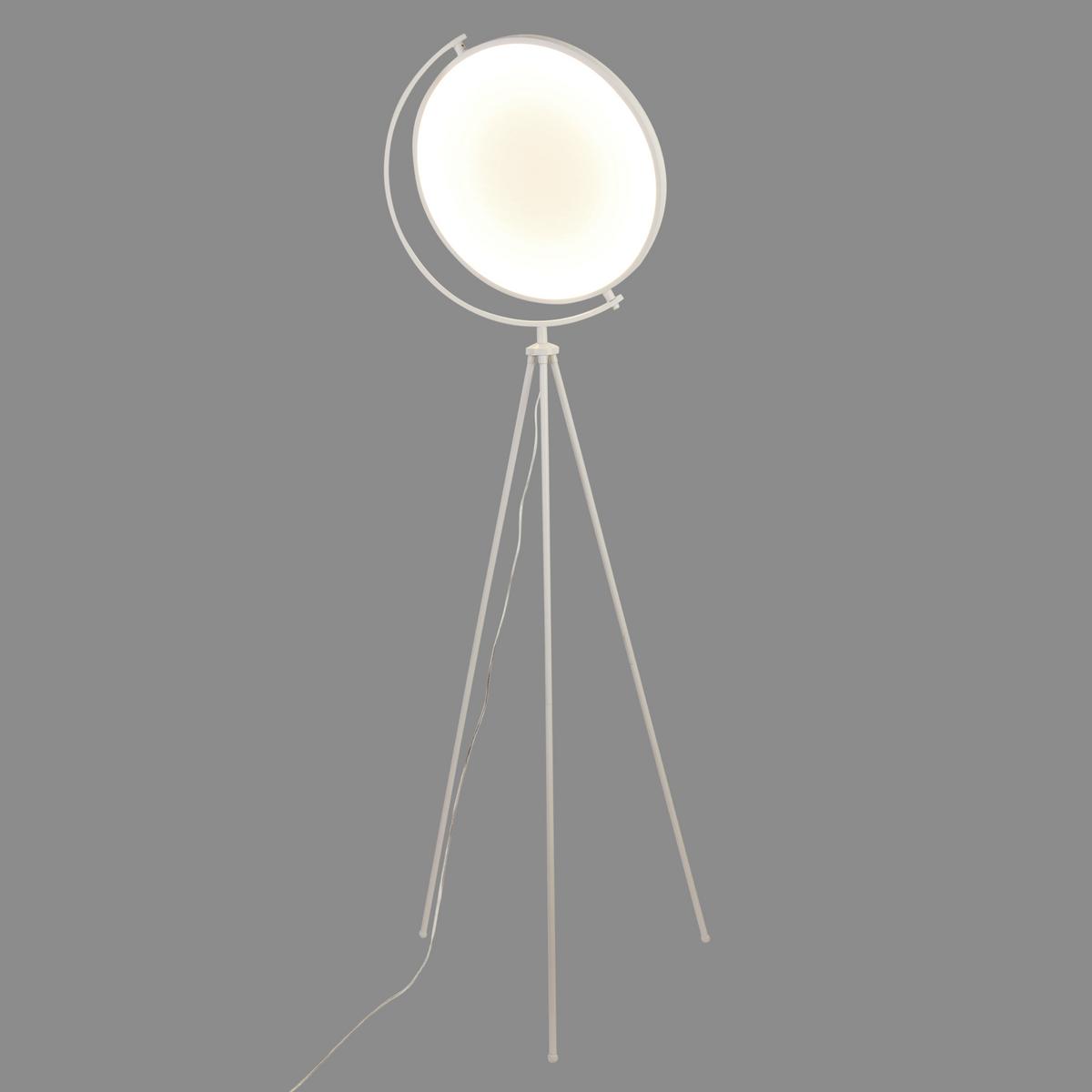LED-Stehlampe Munega Weiß Rund - Weiß, Design, Kunststoff/Textil (41/156cm) - Näve