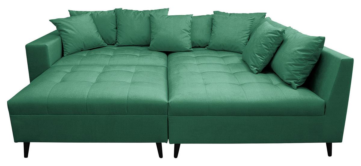 Ecksofa Pruno, Grün S: 247x174 Cm - Schwarz/Grün, Design, Textil (247/174cm) - MID.YOU