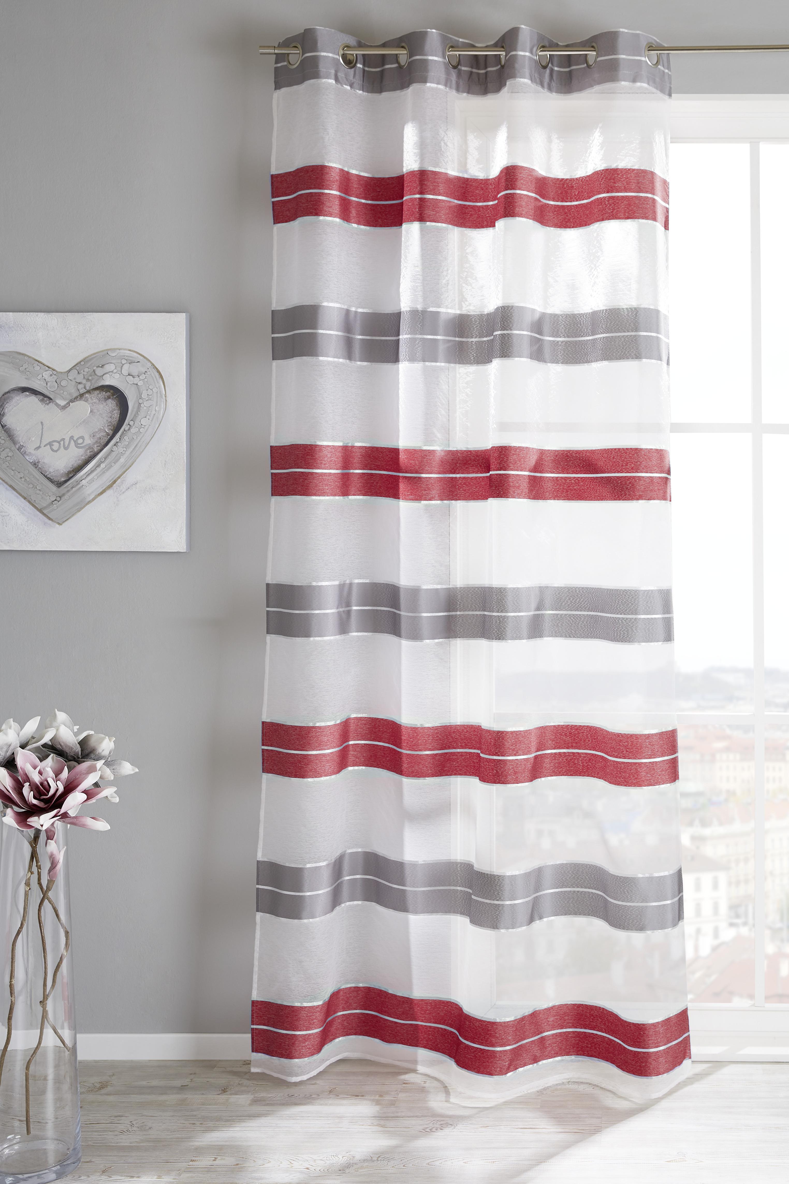 Készfüggöny Paula - piros, Modern, textil (140/245cm) - Luca Bessoni
